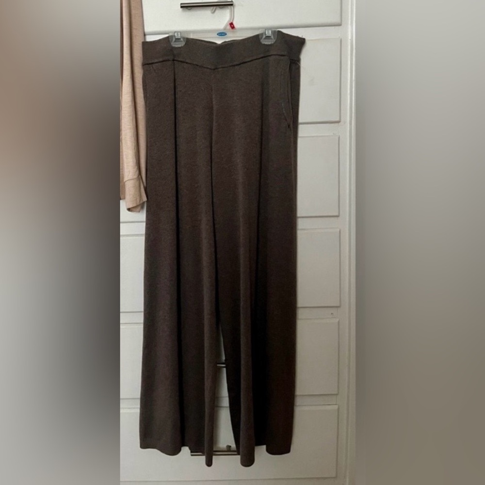🆕 Soma Premier Knit Wide-Leg large sweater Pants in brown - Picture 6 of 10